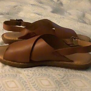 Born Beautiful leather tan sandals, size 9